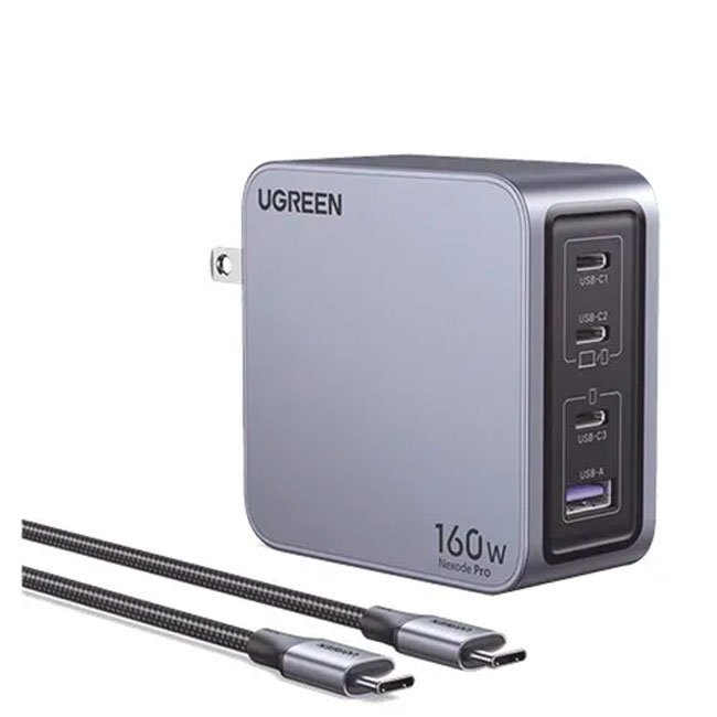 Cargador Nexode Pro 160W con 4 Puertos (1 USB-A + 3 USB-C) Carga Rápida