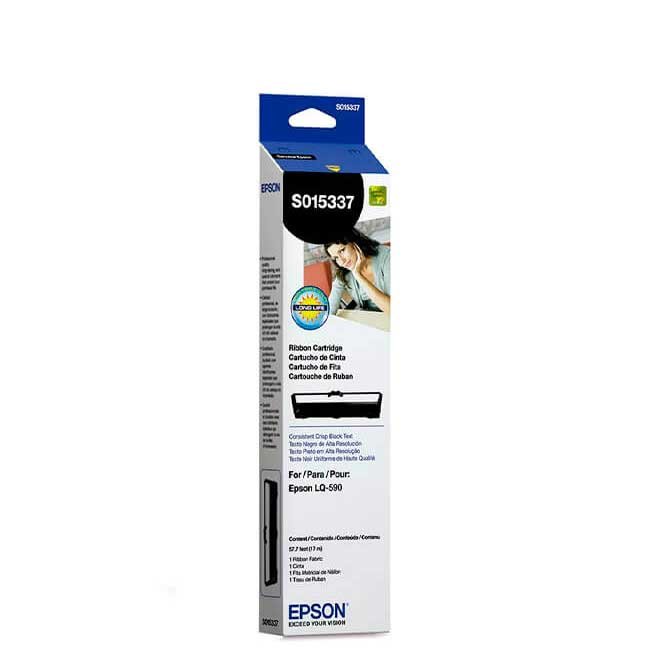 Cartucho de Cinta Epson S015337 Negro Original para Impresora Epson LQ-590 – Alta Durabilidad y Calidad