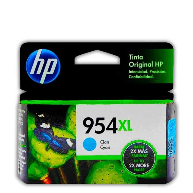 Tinta HP 954XL Cyan Original L0S62AL Rendimiento 1,600 páginas