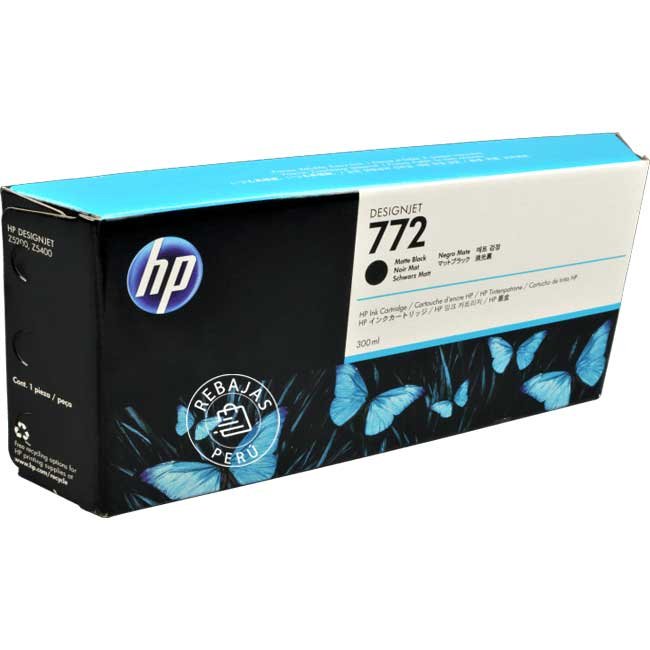 Tinta HP 772 Matte Black Original CN635A de 300ml | Alto rendimiento