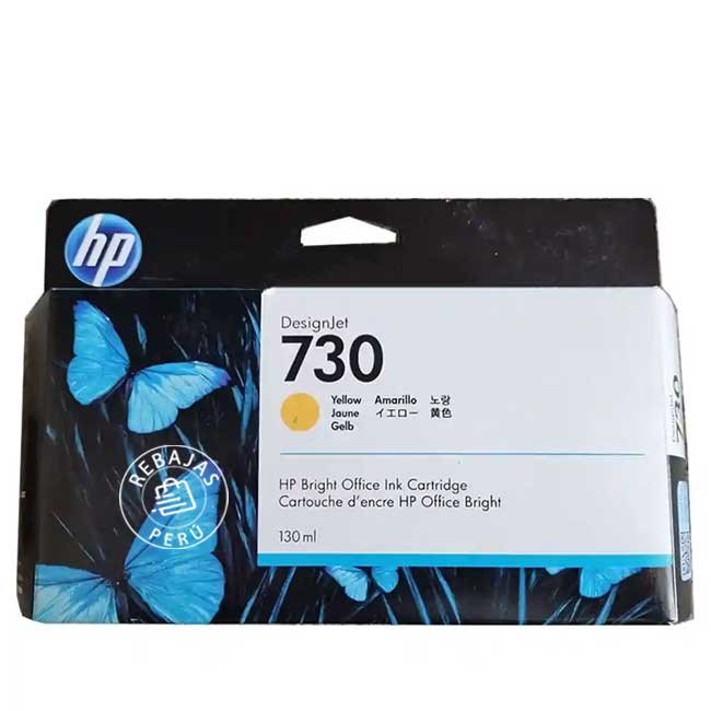 Tinta HP 730 130ml Yellow original P2V64A para plotter HP DesignJet