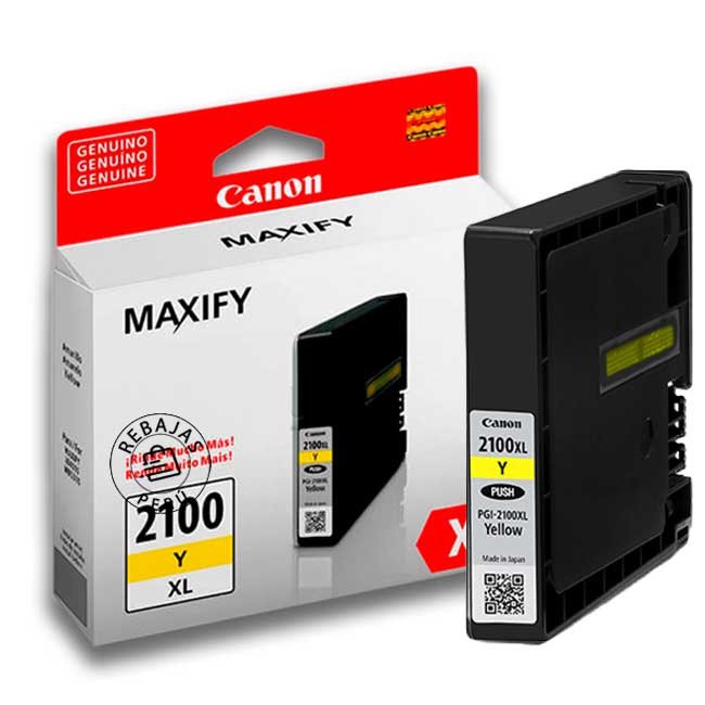 Tinta Canon PGI-2100XL Yellow Original de Alta Capacidad
