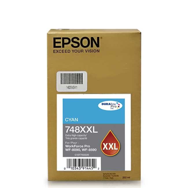 Tinta Epson 748XXL Cyan XXL Rendimiento Alto Original T748XXL220-AL