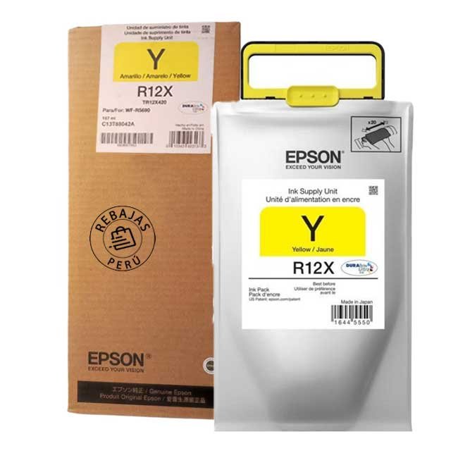 Tinta Epson TR12X420-AL Yellow Original para Impresoras Epson Calidad
