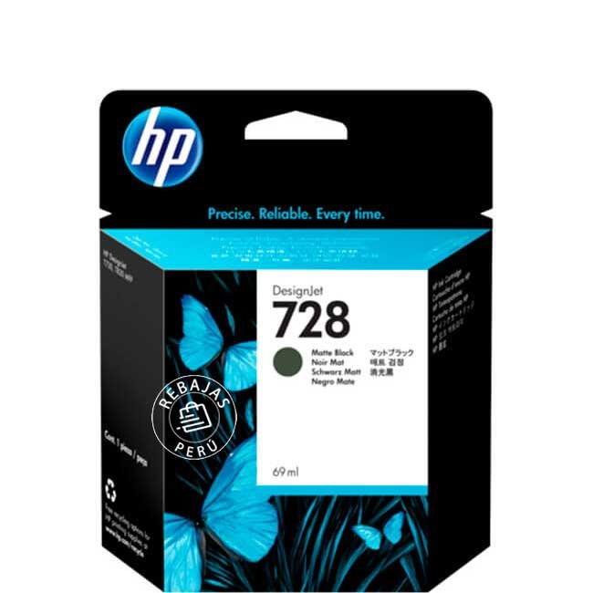 Tinta HP F9J64A 728 Matte Black 69ML Original | Alta Calidad EOL