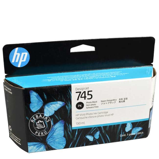 Tinta HP F9J98A 745 130ml Photo Black Original para Plotters