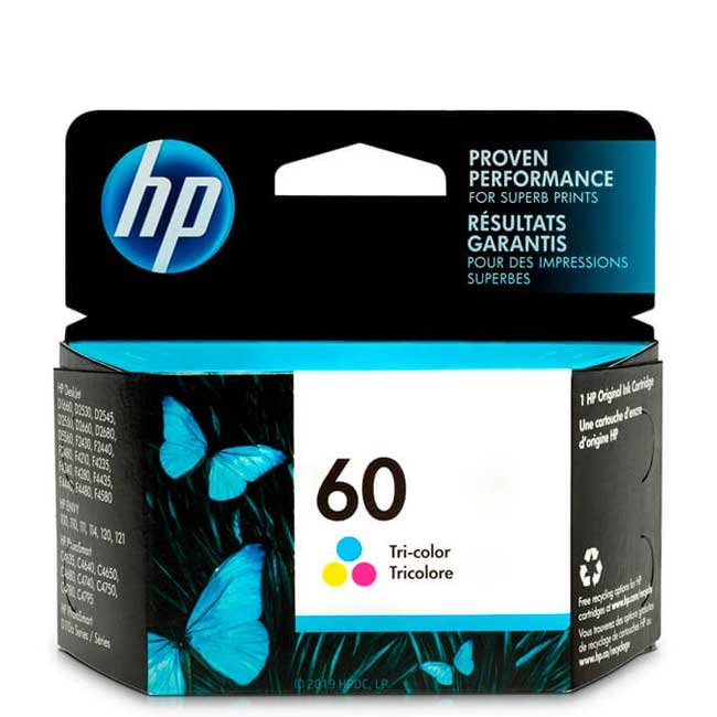 Tinta HP 60 Tricolor Original CC643WL | Rendimiento 165 páginas