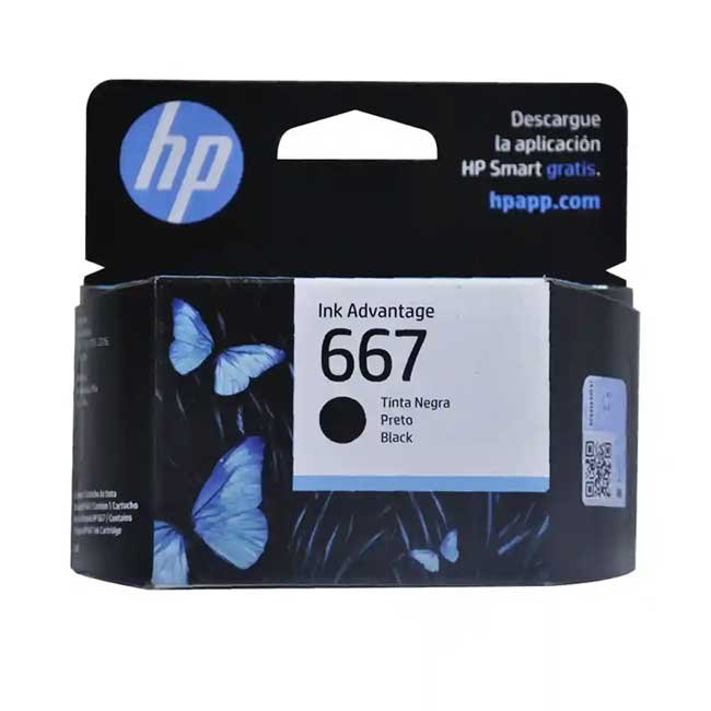 Cartucho de Tinta HP 667 Negro (3YM79AL) Original para Impresoras DeskJet 2775 y 4175