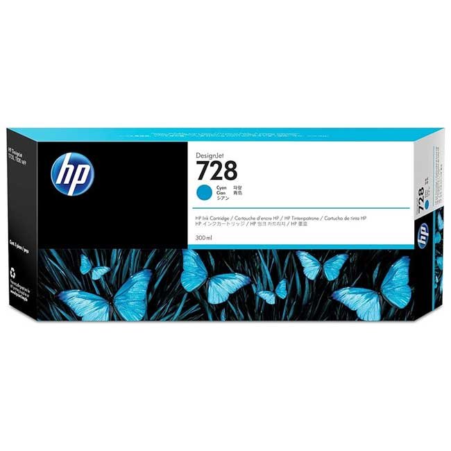 Tinta HP F9K17A 728 300ml Cyan Original para Plotters HP