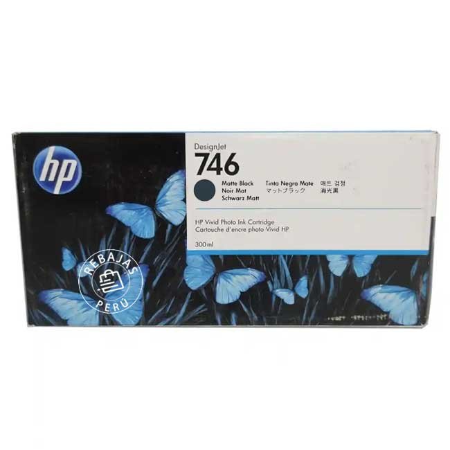 Tinta HP 746 Matte Black P2V83A de 300 ml para HP DesignJet Z6 y Z9 – Original Pigmentada