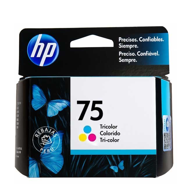 Tinta HP 75 Tricolor Original CB337WL para 175 páginas | Alta calidad