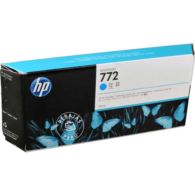 Tinta HP 772 Cyan Original CN636A de 300ml | Alto rendimiento
