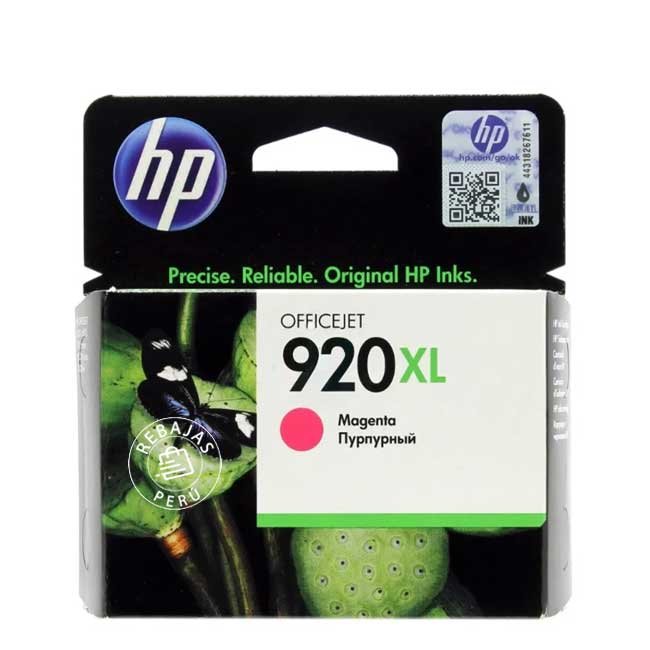Tinta HP 920XL Magenta Original CD973AL Alto Rendimiento 700 páginas