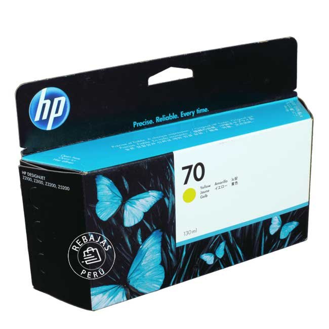 Tinta HP 70 Yellow C9454A de 130ml - Calidad y rendimiento garantizados