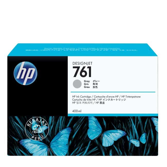 Tinta HP 761 Gray original CM995A de 400ml para plotters HP