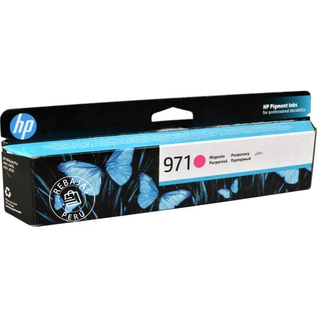 Tinta HP 971 Magenta Original CN623AM | Rendimiento de 2500 páginas