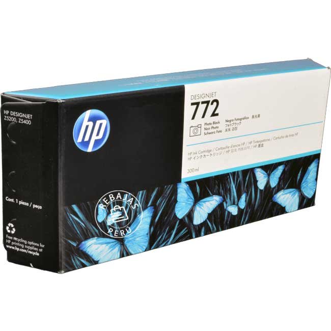 Tinta HP 772 Photo Black Original CN633A de 300ml | Alto rendimiento