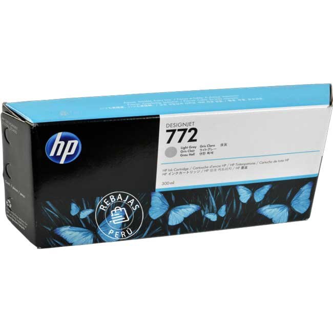 Tinta HP 772 Light Gray Original CN634A de 300ml | Alto rendimiento
