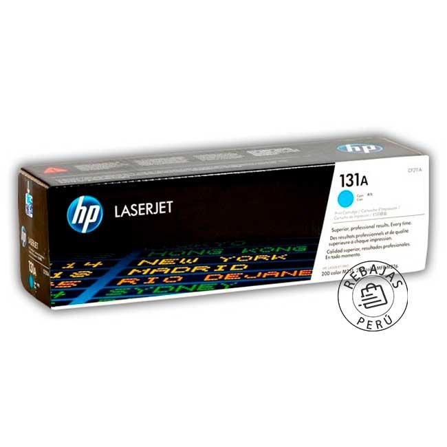 Tóner HP CF211A 131A Cian Original 1800 Páginas para LaserJet M251 M276