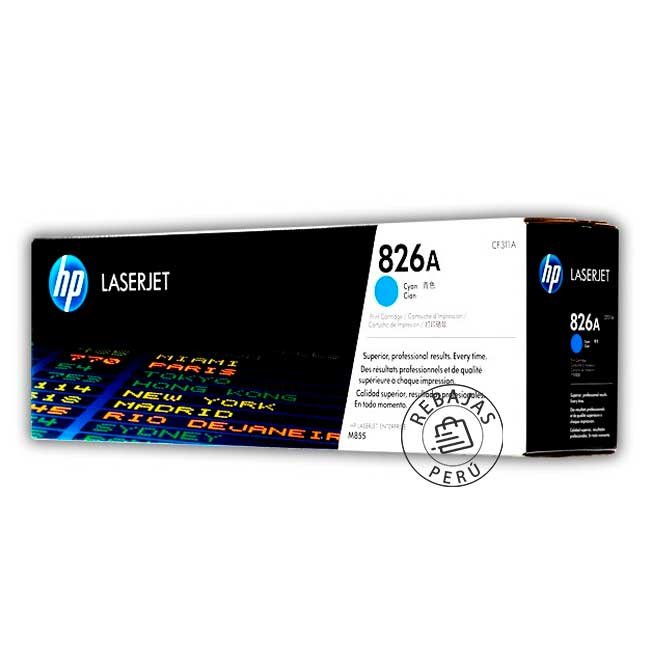 Tóner HP CF311A 826A Cian Original 31,500 Páginas para LaserJet M855DN