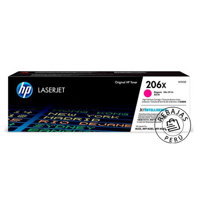 Cartucho de Tóner HP W2113X 206X Magenta Original 2450 Páginas para LaserJet Pro M255 M283