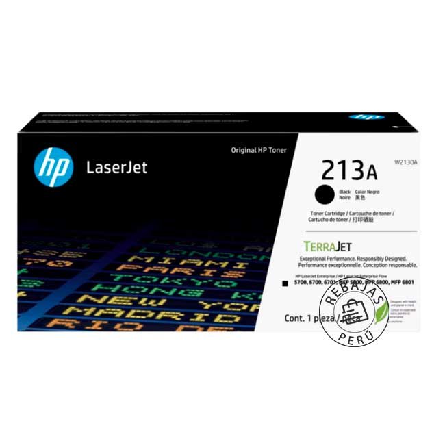 Tóner HP W2130A 213A Negro Original 3500 Páginas para LaserJet Enterprise 5700 5800 6700 6800