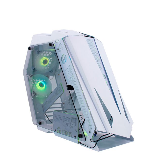 Case Gamer TEROS TE-1316G Blanco Mid Tower con Vidrio Templado y 4 Ventiladores ARGB