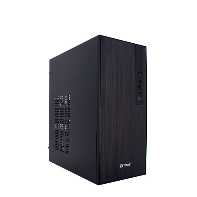 Case TEROS TE-1034S Mini Tower ATX con Fuente 250W, USB 3.0 y Ventilador Trasero – Negro