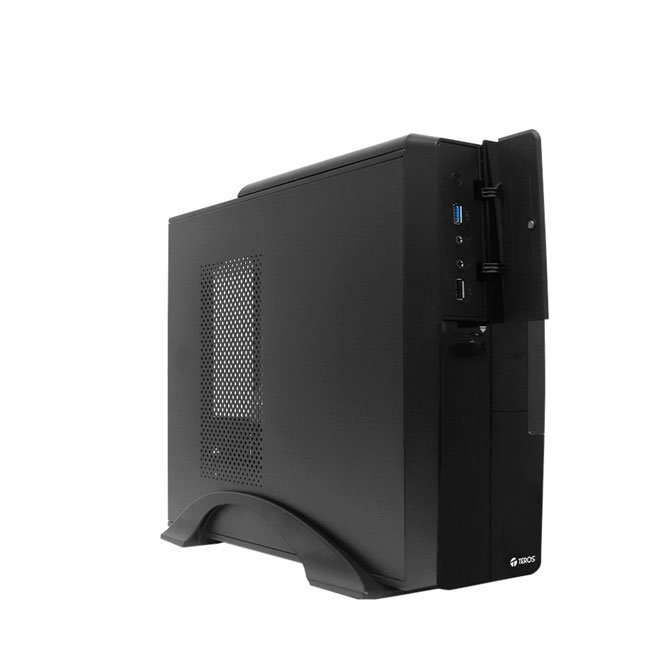 Case Slim TEROS TE-1039S con Fuente 250W, Micro-ATX/Mini-ITX, USB 3.0, Negro