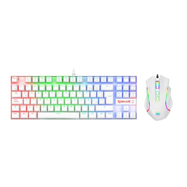 Combo Redragon KUMARA K552 RGB + GRIFFIN M607 Blanco | Teclado Mecánico Outemu Blue + Mouse 7200DPI
