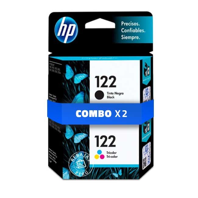 Combo de Tinta HP 122 Color + Negro Original para DeskJet y Envy