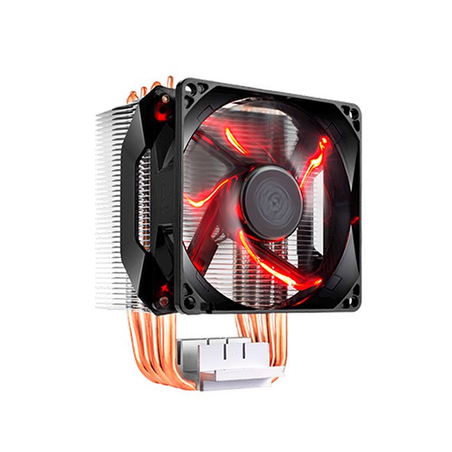 Fan Cooler Master Hyper H410R, Laminas de aluminio y tubos de cobre, CDC 2.0, 12VDC, Rojo.