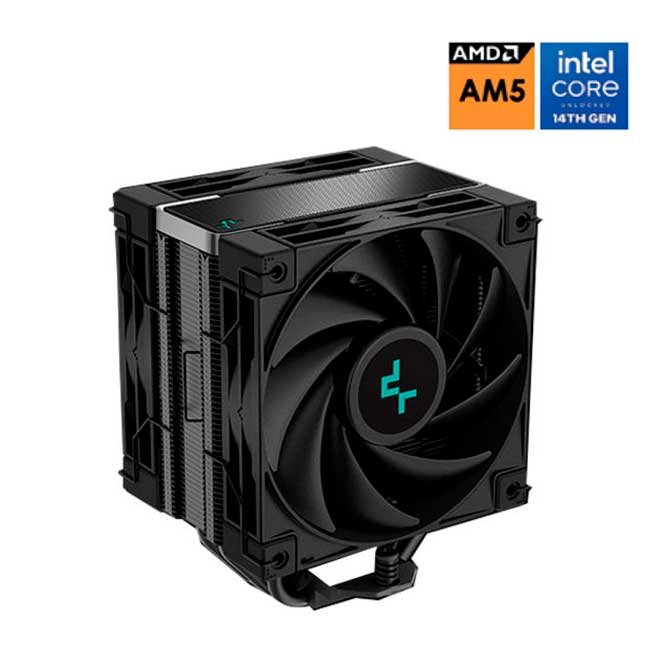 Cooler para Procesador DeepCool AK400 ZERO DARK PLUS | 4 Heatpipes, 2 Ventiladores FDB, 59.46 CFM, 28 dB, Compatible Intel LGA1851/1700/1200/1151 y AMD AM5/AM4