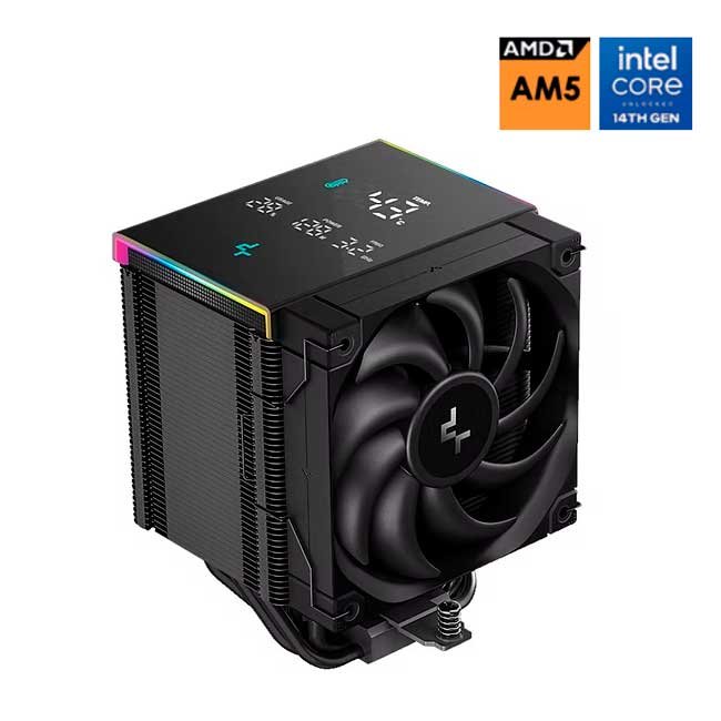 Cooler para Procesador DeepCool AK500 Digital Pro ARGB 5 Heatpipes Pantalla LCD Intel LGA2066/1851/1700 AMD AM5