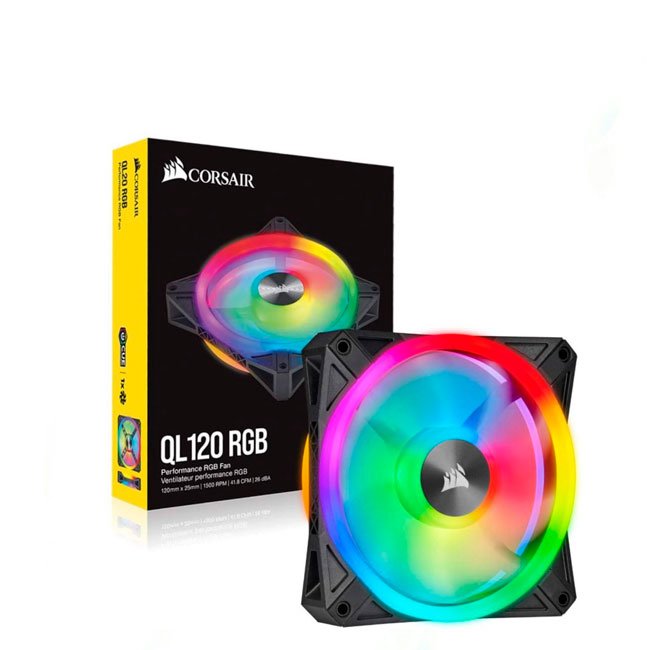 Fan Corsair QL120 RGB 120mm con Iluminación LED, PWM, 1500 RPM