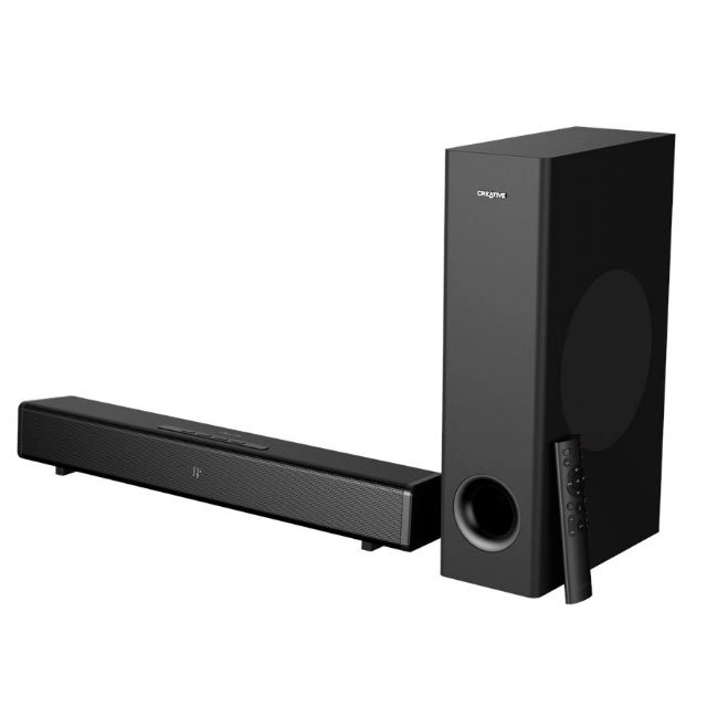 parlante Creative parlante creative sound bar stage 360 Barra de Sonido 2.1 con Dolby Atmos, Subwoofer Inalámbrico y HDMI ARC – Potencia 240W y Bluetooth 5.0
