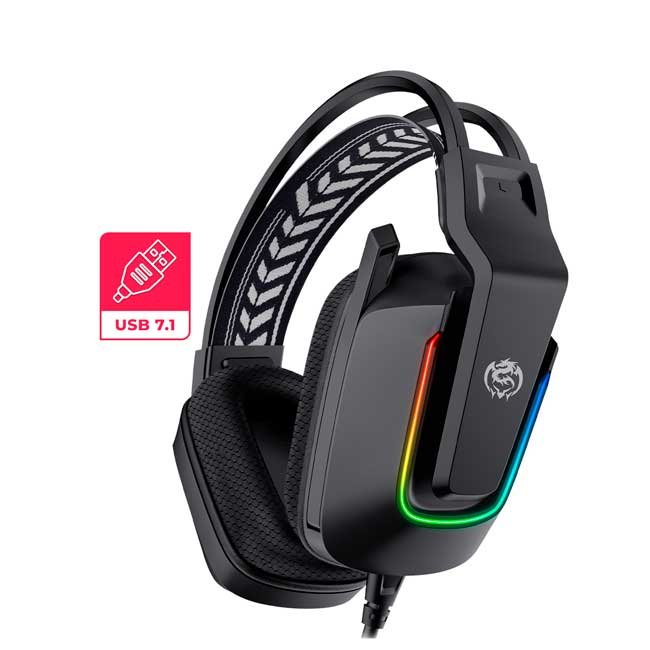 Audífono Gamer CYBERTEL ELEMENT CBX H700 7.1 USB RGB con Micrófono Plegable y Sonido Envolvente