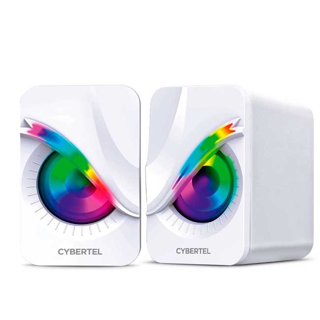 Parlantes Gamer CYBERTEL EXXPERT CBX S301W 2.0″ RGB USB Blanco