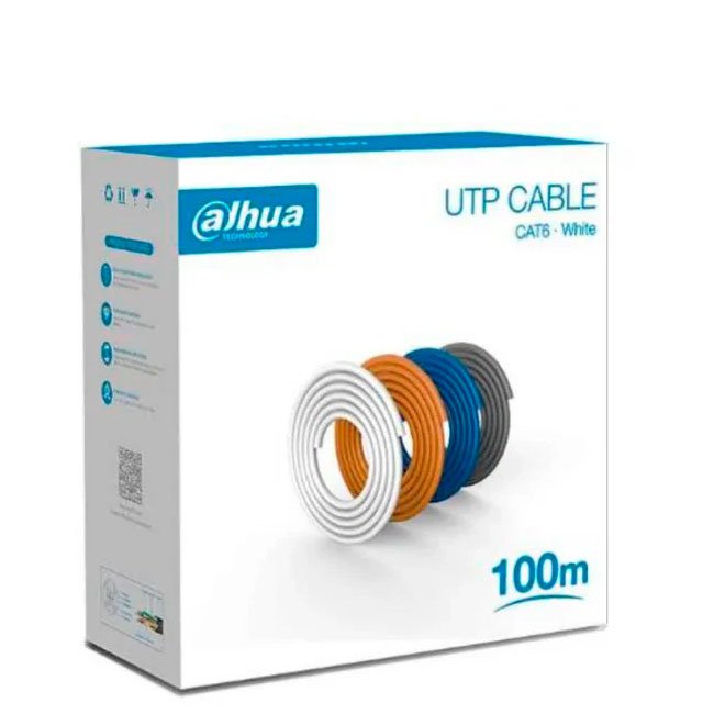 Cable UTP Cat6 Dahua DH-PFM920I-6U-C-100 – 100m para Redes y CCTV