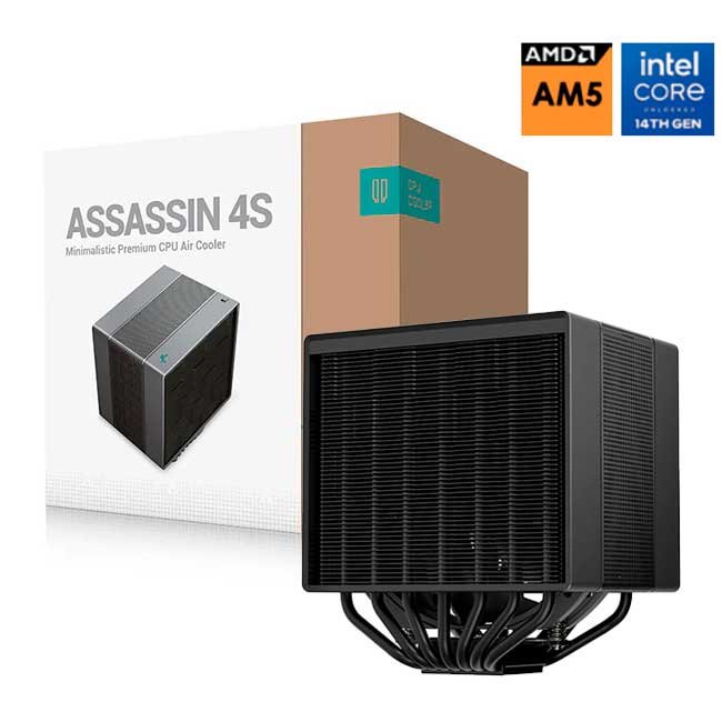 Disipador CPU DeepCool ASSASSIN 4S, 7 Heatpipes, Ventilador 140mm FDB, Silencioso y Potente