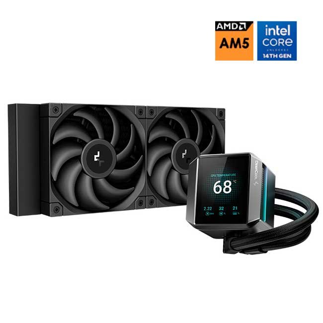 Refrigeración Líquida DeepCool MYSTIQUE 240 LCD ARGB 240mm con pantalla personalizada