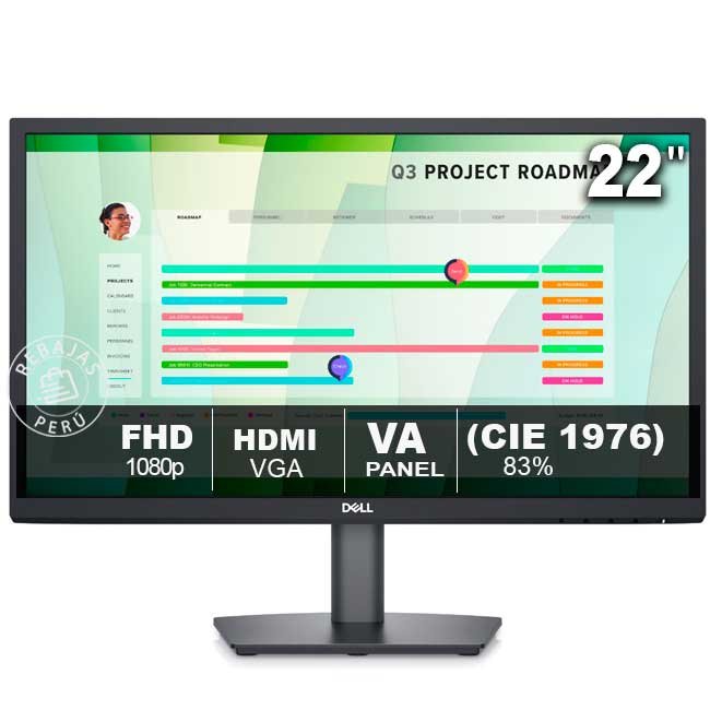 Monitor Dell E2223HN 21.45” Full HD VA HDMI VGA Antirreflejo 60Hz con soporte VESA