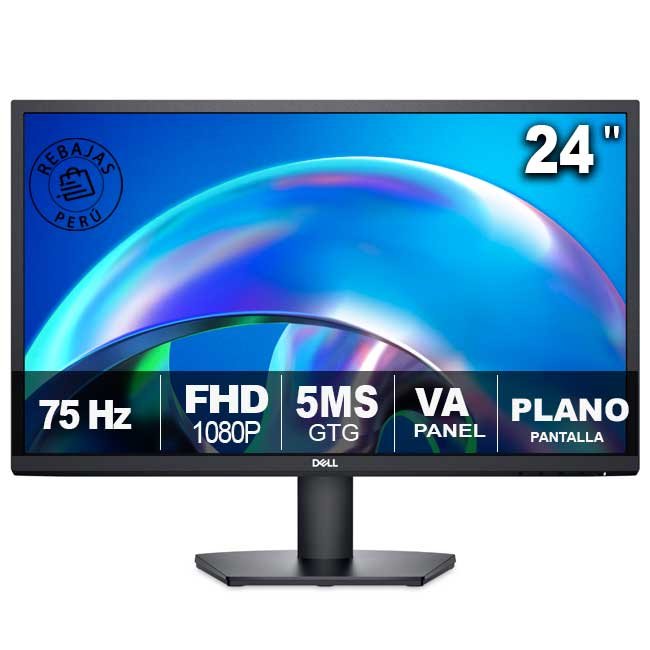 Monitor Dell SE2425H 24" Full HD VA | HDMI y VGA | 75Hz | 5ms | Antiparpadeo