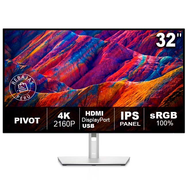 Monitor Dell UltraSharp U3223QE 32 pulgadas 4K IPS Black USB-C, DisplayPort, LAN RJ45, 90W PD