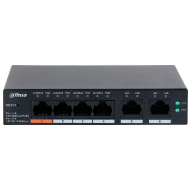 Switch Cloud DH-CS4006-4ET-60 – 6 Puertos con 4 PoE y Gestión Administrable