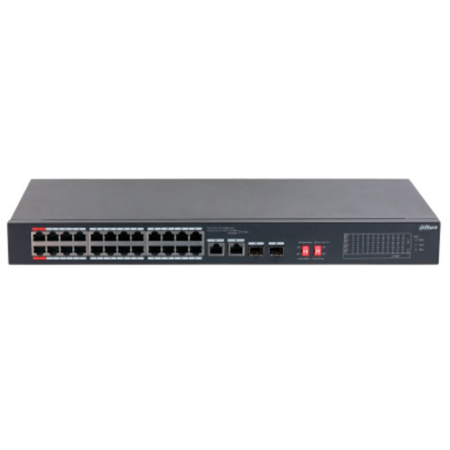 Switch PoE DH-S3226-24ET-240 – 26 Puertos con 24 PoE y 2 Uplink Gigabit