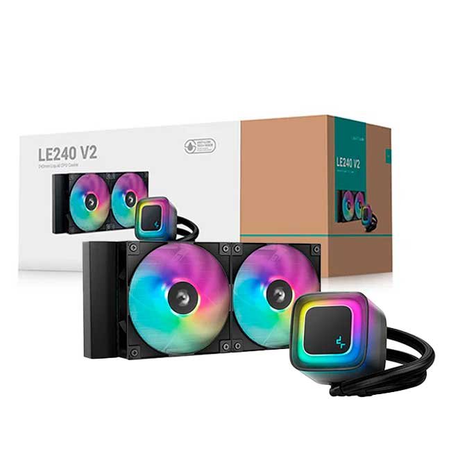 Enfriamiento Líquido DeepCool LE240 V2 240mm ARGB, Intel 1700/1851, AMD AM5/AM4