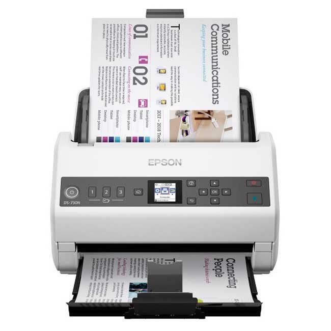 Escáner Epson DS-730N Dúplex a Color con ADF 100 Hojas y Conexión de Red
