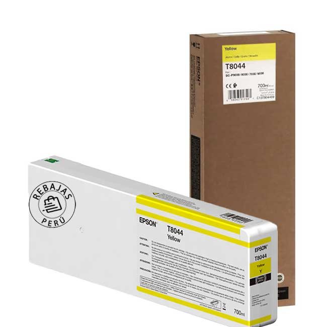 Tinta Epson T804400 Ultrachrome HD Yellow 700ml Original y Rendidora