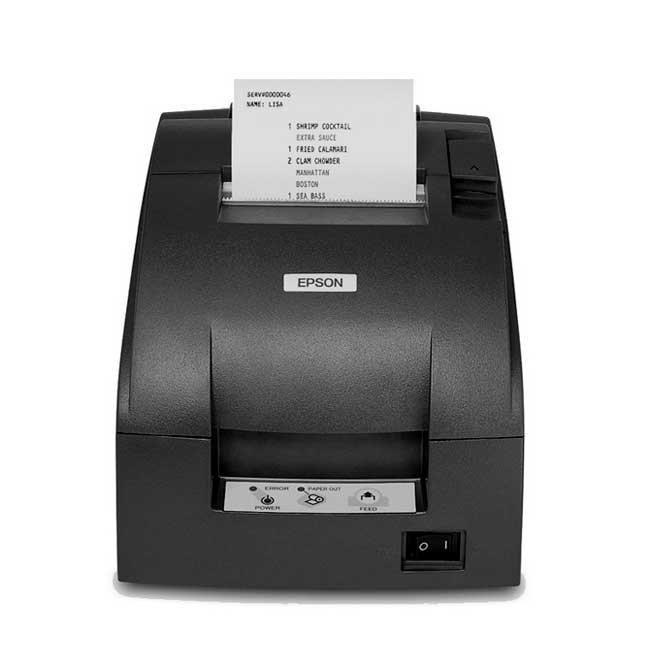 Impresora Epson TM-U220 Matriz de Puntos, 76mm, 4.7 lps, USB/Ethernet/Wi-Fi, Cinta ERC-38, Ideal para Cocina y Punto de Venta